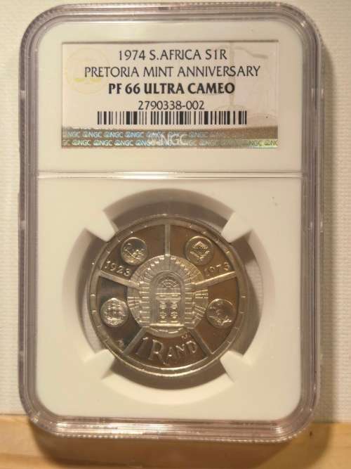 1974 PRETORIA MINT ANNIVERSARY R1 - PF66 UC.